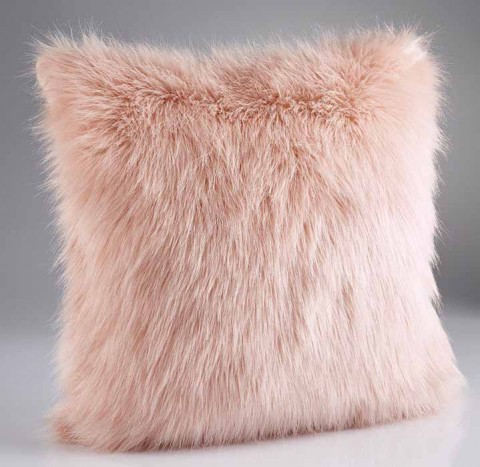 Rose Pink Faux Fur Cushion